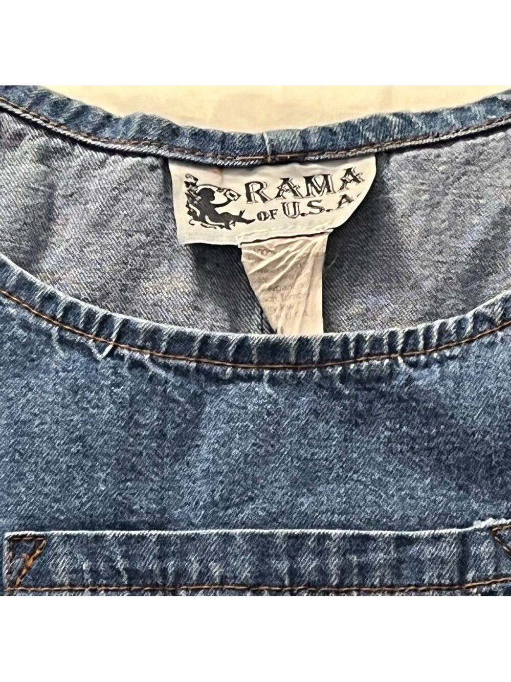 Vintage Rama of USA Cat Denim Maxi Dress Pockets XL - Picture 7 of 12